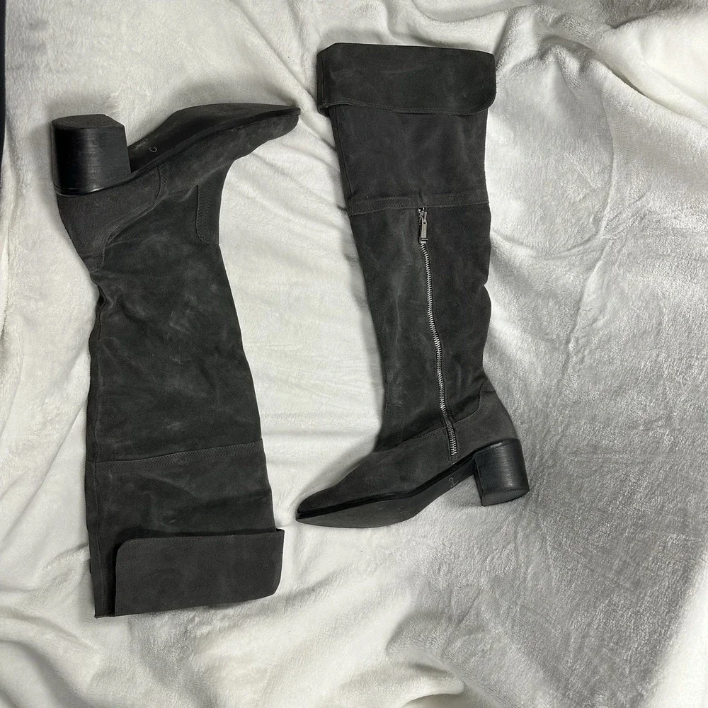 Report Signature Boots Women's 8 Gray Suede Knee High